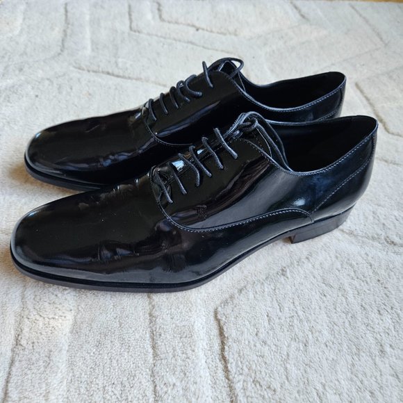 TOD'S Formal Lace-up Patent Leather Classic Oxford Shoes Men's Sz 8 Black groom - Picture 3 of 12
